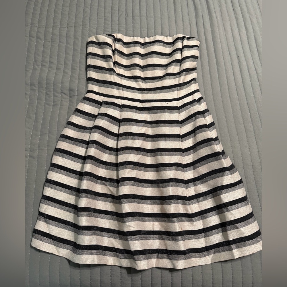 RACHEL Rachel Roy Black and White Strapless Dress